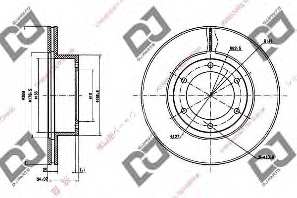 DJ PARTS BD1229 гальмівний диск
