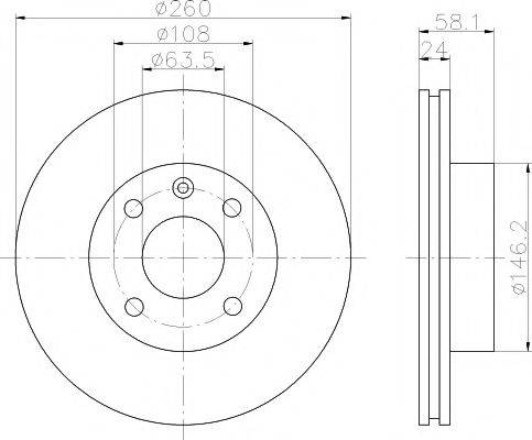 HELLA PAGID 8DD355100721 гальмівний диск