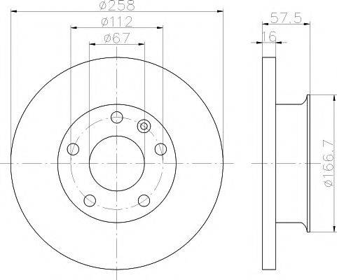 HELLA PAGID 8DD355101341 гальмівний диск