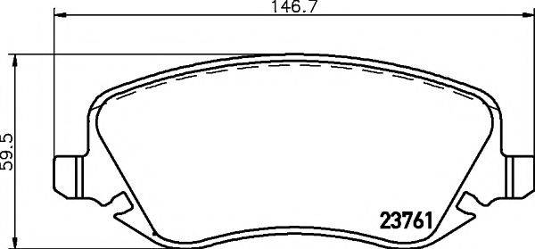 HELLA PAGID 8DB355018761 Комплект гальмівних колодок, дискове гальмо