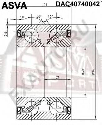 ASVA DAC40740042 Підшипник маточини колеса