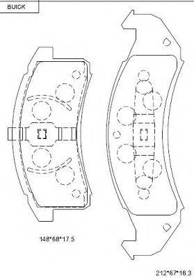 ASIMCO KD6609 Комплект гальмівних колодок, дискове гальмо