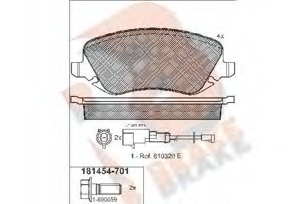 R BRAKE RB1454701 Комплект гальмівних колодок, дискове гальмо