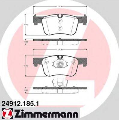 ZIMMERMANN 249121851 Комплект гальмівних колодок, дискове гальмо