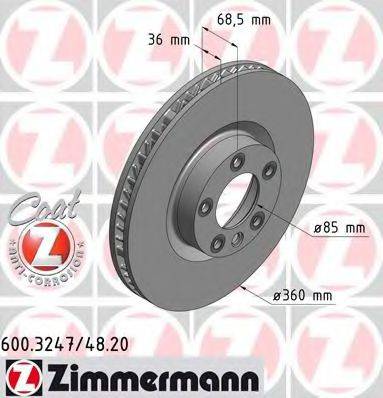 ZIMMERMANN 600324820 гальмівний диск