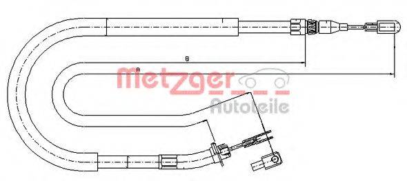 METZGER 109873 Трос, стоянкова гальмівна система