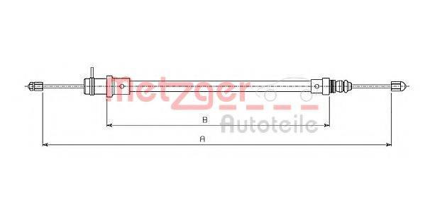 METZGER 4911 Трос, стоянкова гальмівна система