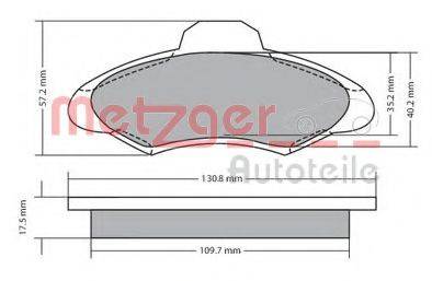 METZGER 1170329 Комплект гальмівних колодок, дискове гальмо