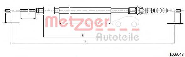 METZGER 106043 Трос, стоянкова гальмівна система