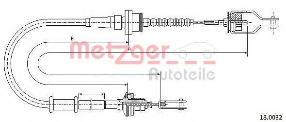 METZGER 180032 Трос, управління зчепленням