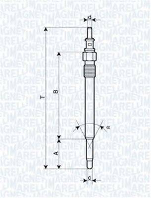 MAGNETI MARELLI 062900012304 Свічка розжарювання