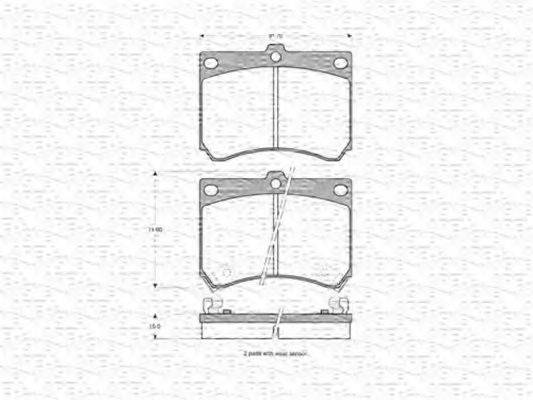 MAGNETI MARELLI 363702160526 Комплект гальмівних колодок, дискове гальмо
