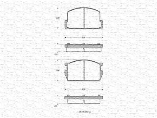 MAGNETI MARELLI 363702160697 Комплект гальмівних колодок, дискове гальмо