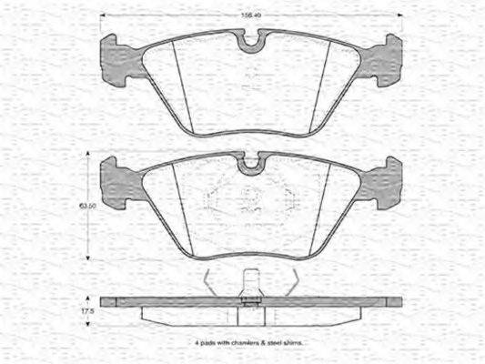 MAGNETI MARELLI 363702161017 Комплект гальмівних колодок, дискове гальмо