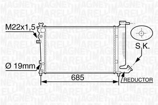 MAGNETI MARELLI 350213120200 Радіатор, охолодження двигуна